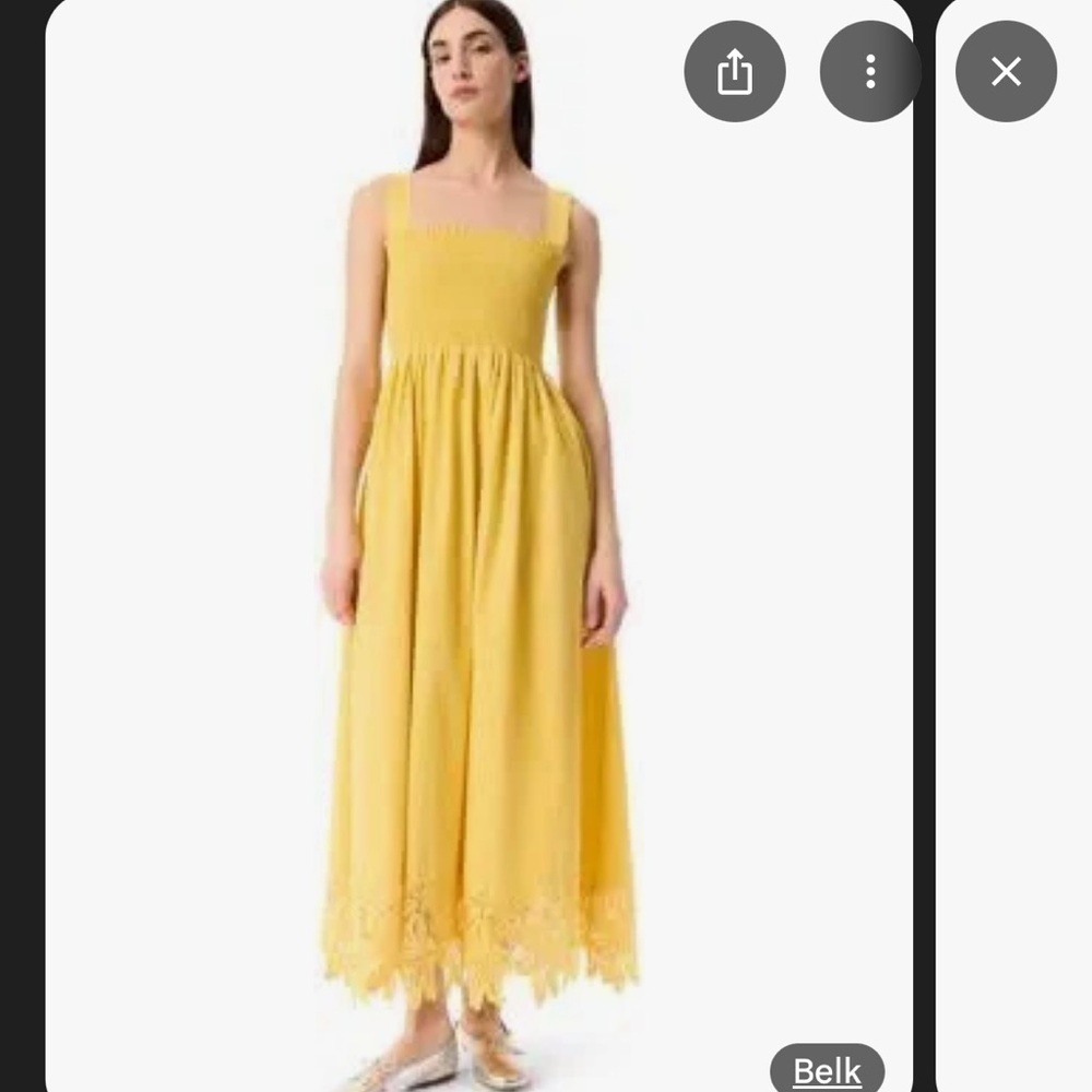 Robert Rodriguez Uma Golden Smocked Maxi Dress